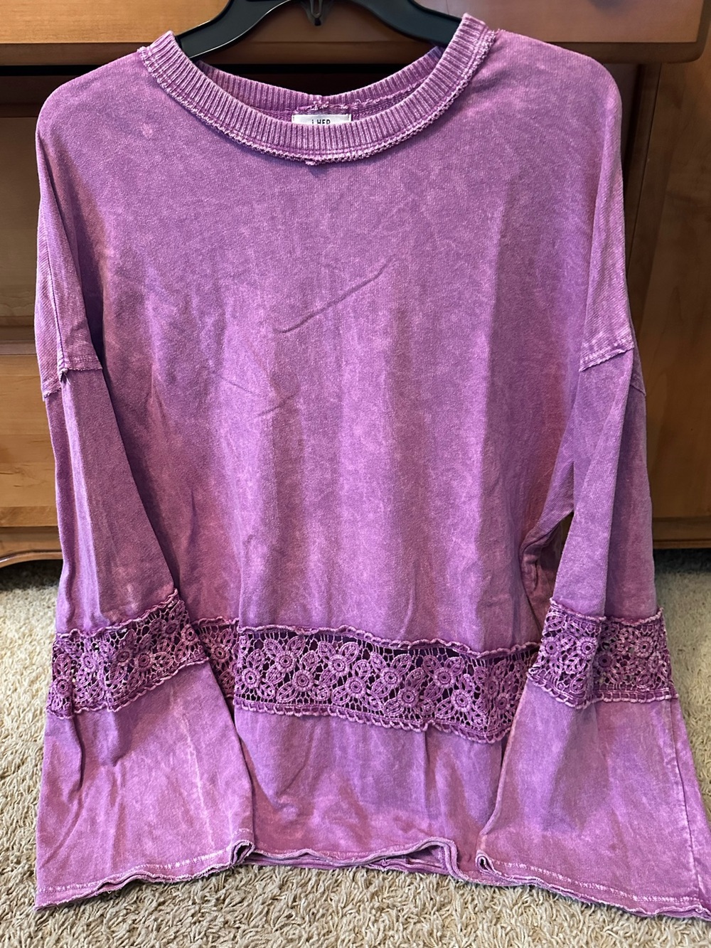 NWOT J HER PLUM MINERAL WASHED TOP
